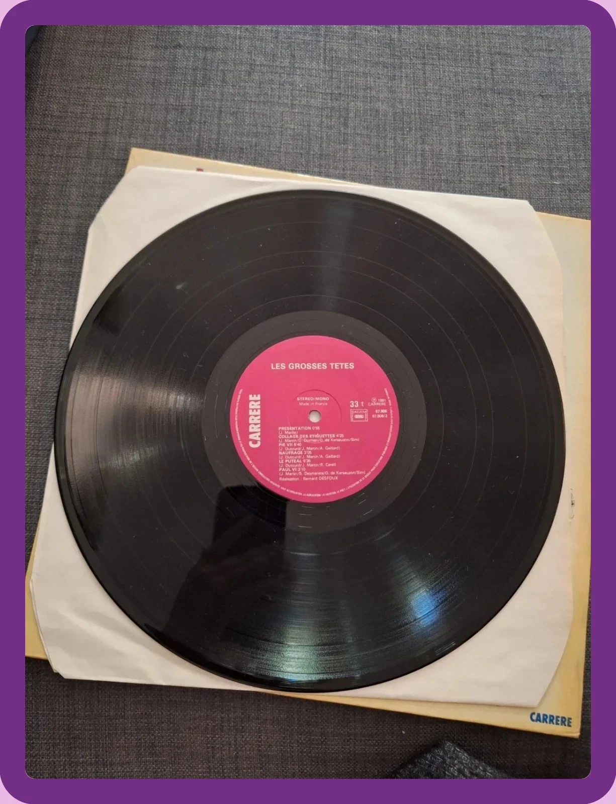 Vinilo 33T Les Grosses Tetes Philippe Bouvard 1981 – photo 3